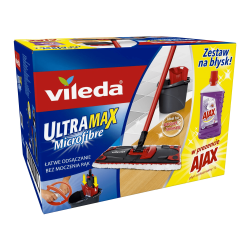 VILEDA UltraMax Zestaw mop wiadro wyciskacz Ajax