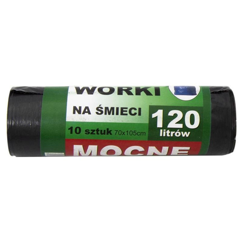 Worki na śmieci worek 120L czarne mocne 10szt