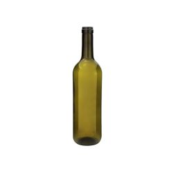 Butelka szklana na wino Bordolese 0,75L Oliwkowa