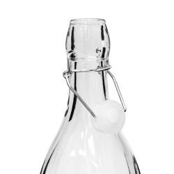 Butelka szklana na wino kwadratowa z KLIPSEM 0,5L