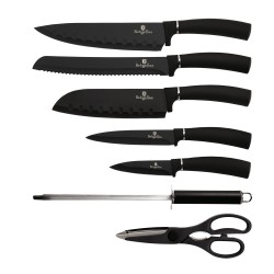 Komplet noży 8el noże w bloku BH-2565 Berlinger Haus Black Silver collection