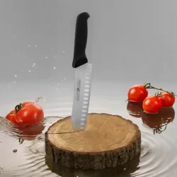 Nóż 19cm kuchenny santoku stal nierdzewna nożyk do warzyw mięsa owoców