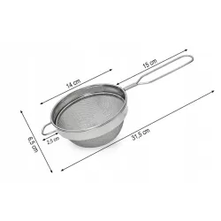 Sitko 14cm nierdzewne z rączką siteczko kuchenne uniwersalne cedzak stalowe