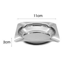 Popielniczka 11cm nierdzewna metalowa klasyczna kwadratowa popielnica MH-57