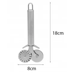 Radełko 18cm nóż do ciasta pizzy okrągły dwustronny nierdzewny obrotowy