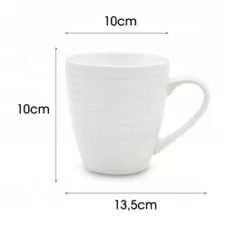 Zestaw 4X kubek 440ml tradycyjny porcelana z uchwytem uniwersalny PREZENT BL-13447-1 BIAŁY