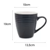 Zestaw 4X kubek 440ml tradycyjny porcelana z uchwytem uniwersalny prezent BL-13447-3 szary